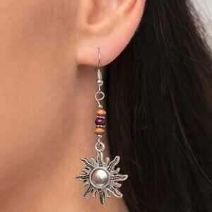 Paparazzi Jewelry Accessories - Sunshiny Days - Purple Earrings - Vintage